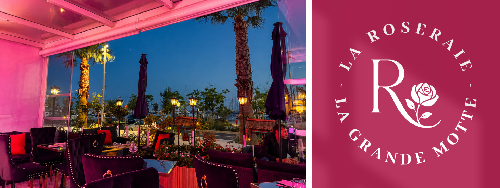 LA ROSERAIE - Restaurant La Grande Motte - Restaurant bord de mer Grande Motte - vue sur le port - Restaurant Terrasse Grande Motte - Casino Pasino - meilleur restaurant LA GRANDE-MOTTE